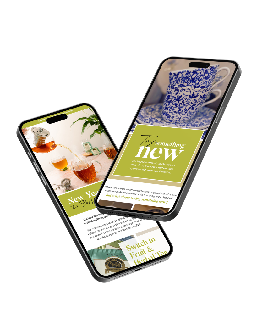 Phone screens with Rington's website