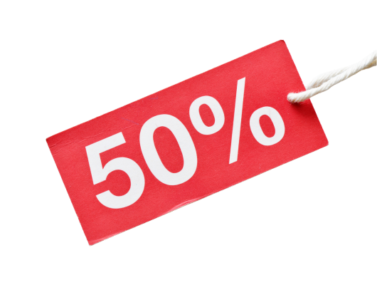 50% discount tag