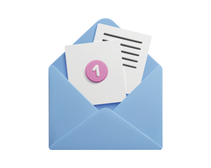 Opened letter with pages coming out representing email being opened