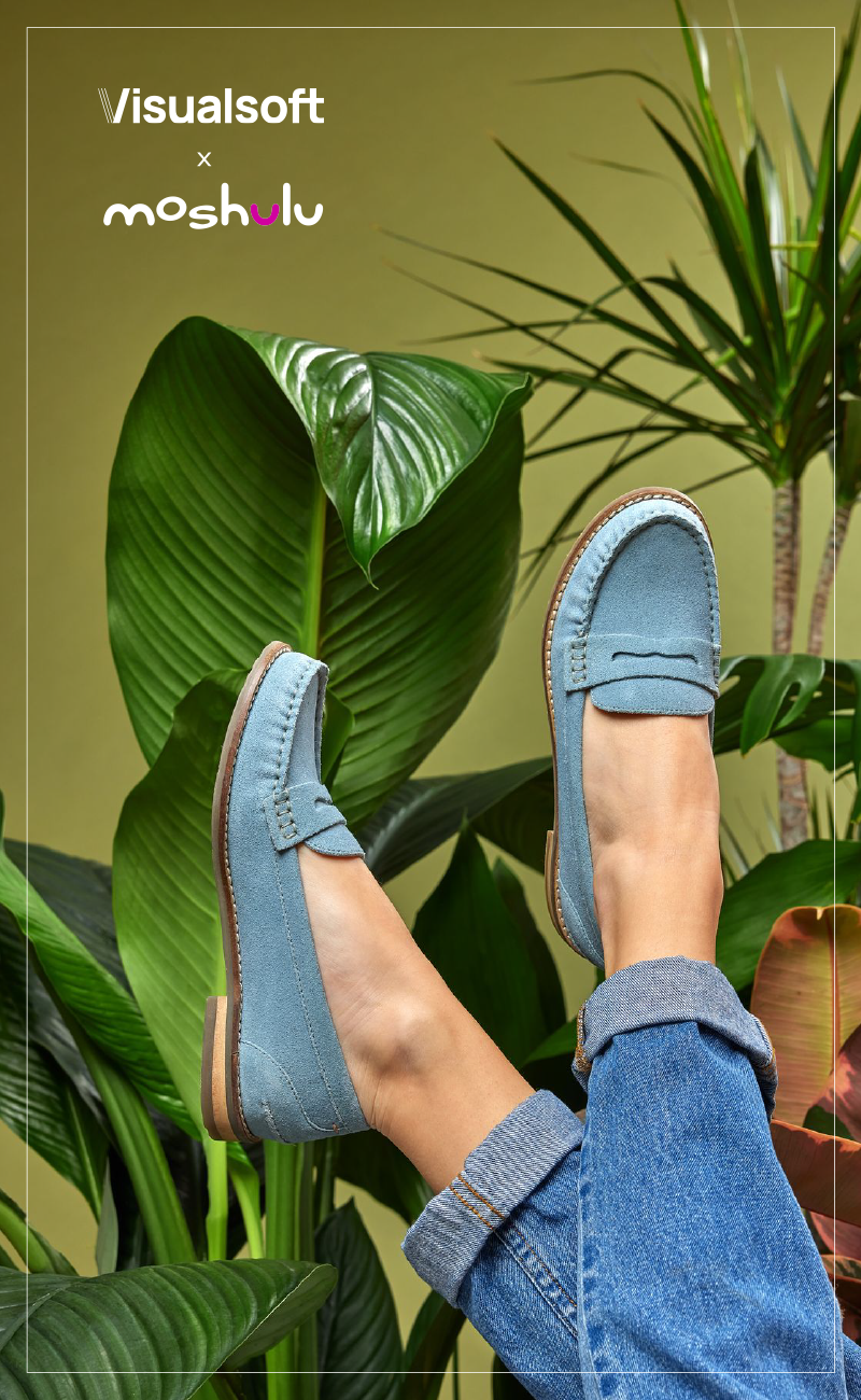 Moshulu shoes with Visualsoft and Moshulu's logo