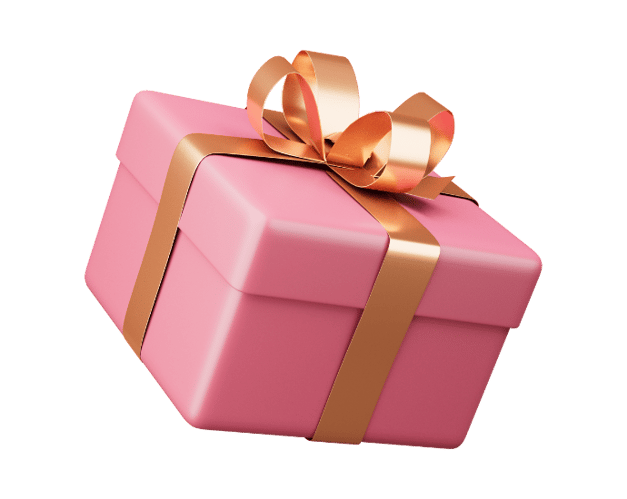Pink present representing Christmas