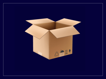 Opened cardboard box representing free shipping