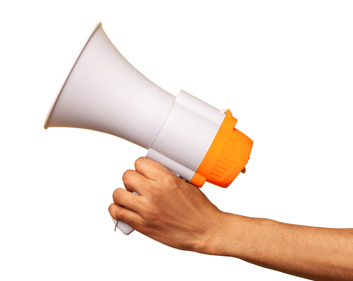 Megaphone representing announcement