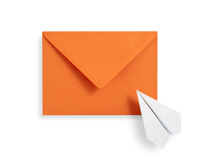 Letter and paper plane to representing email