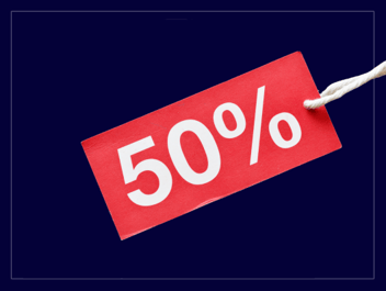 50% discount tag